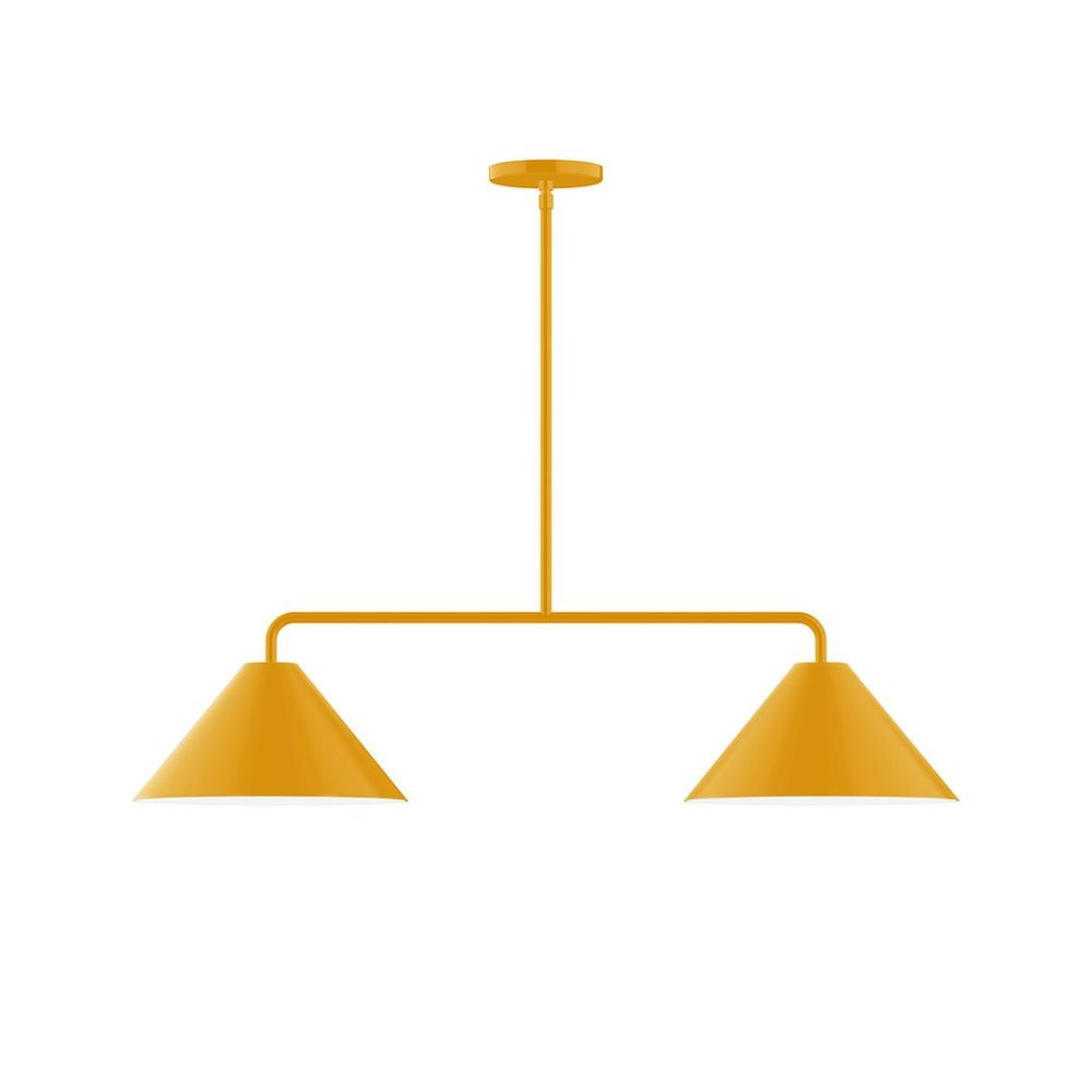 Montclair Lightworks MSG422-21 2-Light Axis Linear Pendant Bright Yellow Finish
